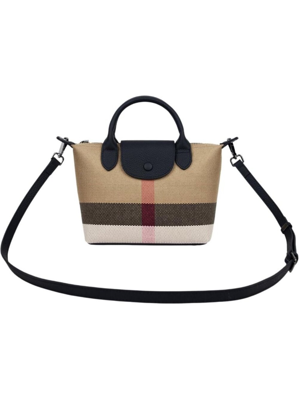 Chic Mini Vintage Plaid Purse with Leather Trim - Stylish Small Handbag for